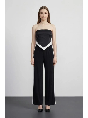 Kontrast Detaylı Pantolon Siyah