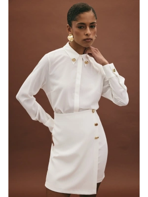 Lucy Mini Etek - Ekru