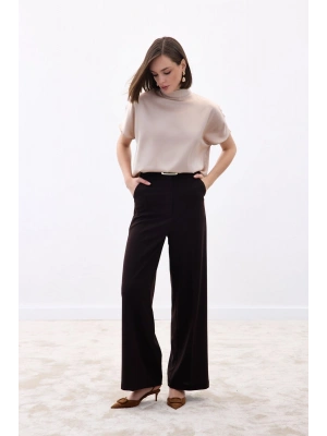 Palazzo Krep Pantolon - Kahve