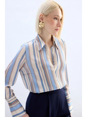 Renkli Çizgili Gömlek - Bebe Mavi