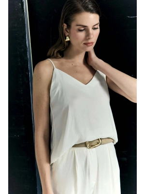 Tosca Askılı Bluz - Ekru