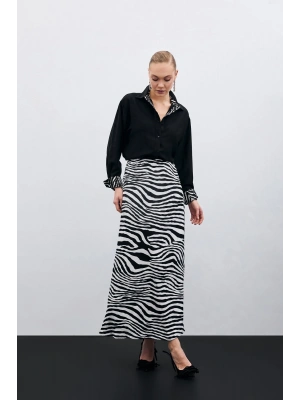 Zebra Desen Etek - Siyah