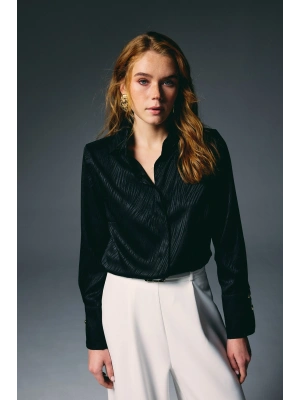 Zebra Desenli Gömlek - Siyah