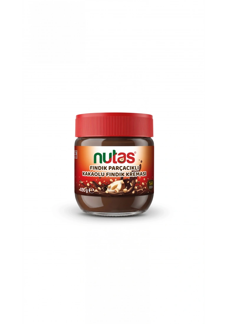 Nutas Fındık Parçacıklı Kakaolu Fındık Kreması – 400g Cam Kavanoz