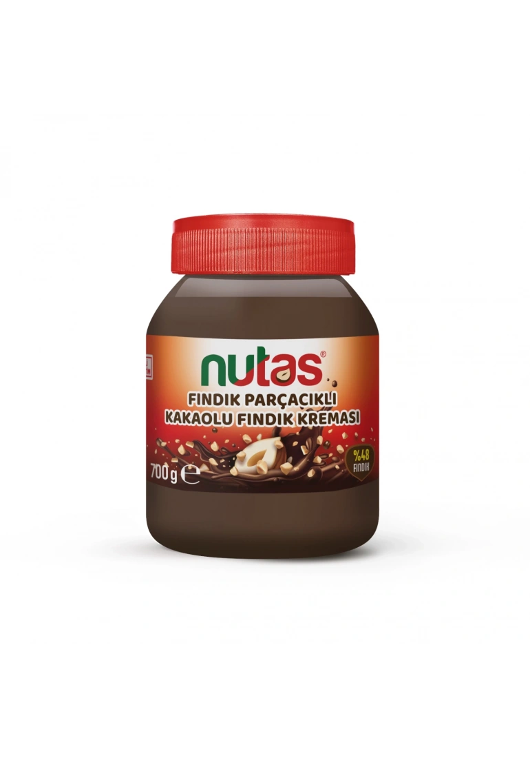 Nutas Fındık Parçacıklı Kakaolu Fındık Kreması – 700g Cam Kavanoz