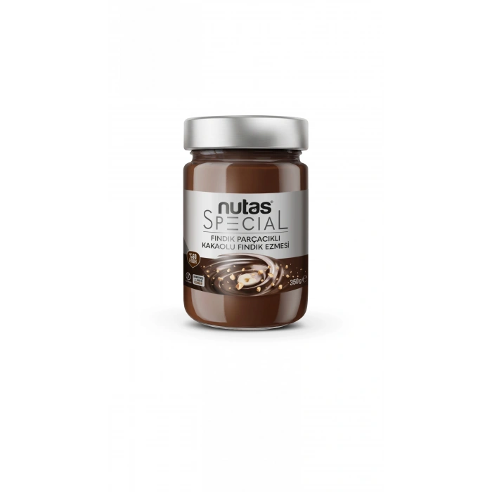 Nutas Special Fındık Parçacıklı Kakaolu Fındık Ezmesi - %60 FINDIK - 350g Cam Kavanoz