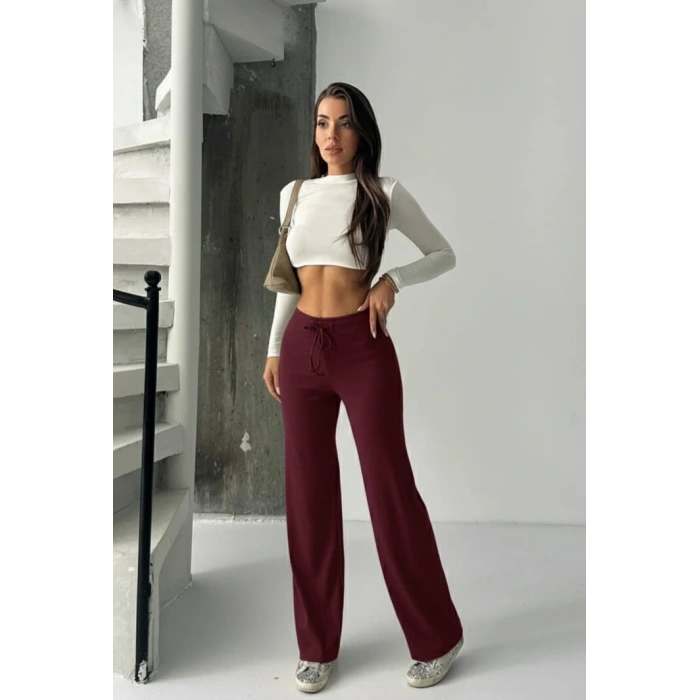 Fit comfort bej salaş pantolon bordo A6011