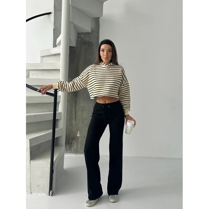 Fit comfort siyah salaş pantolon A6011