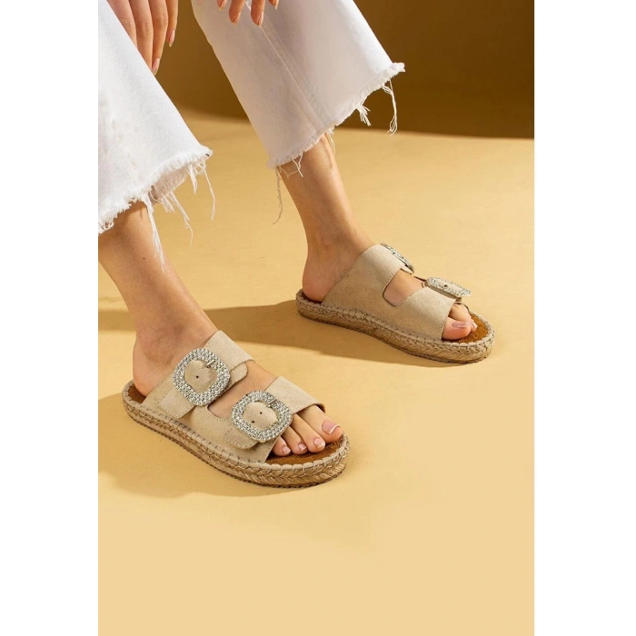 Hertas Bej Nubuk Tokalı Terlik