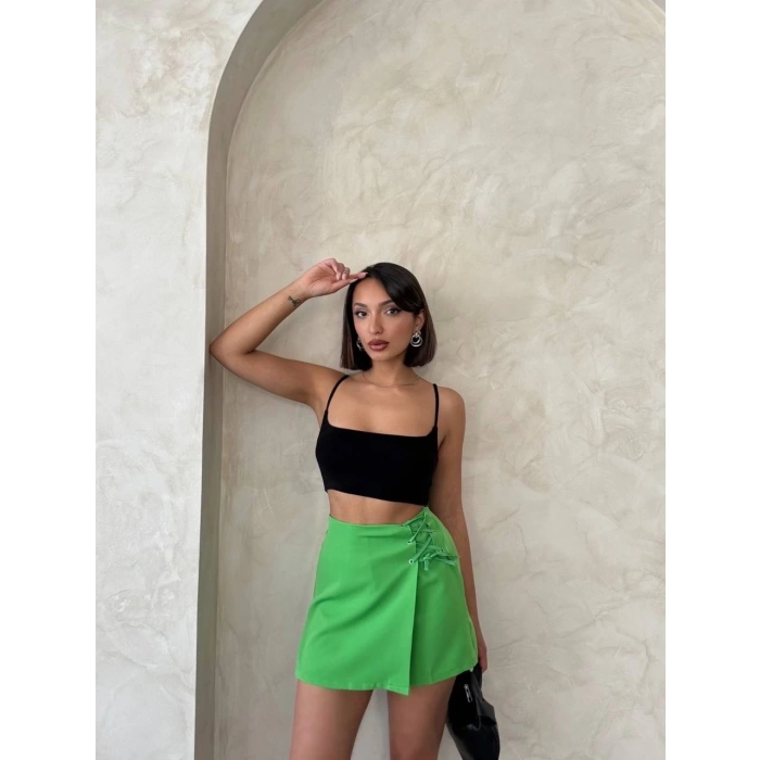 Kuş gözü şort etek yeşil s25819