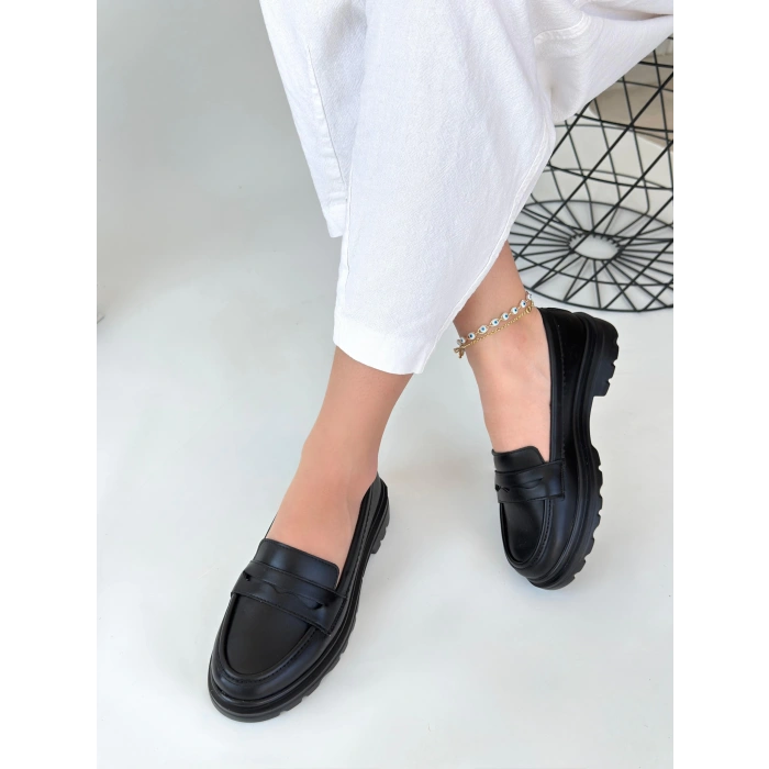 Narli Siyah Cilt Oxford Ayakkabı