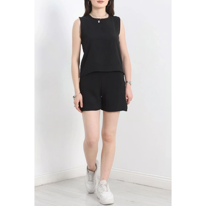 Şortlu Ayrobin takım siyah