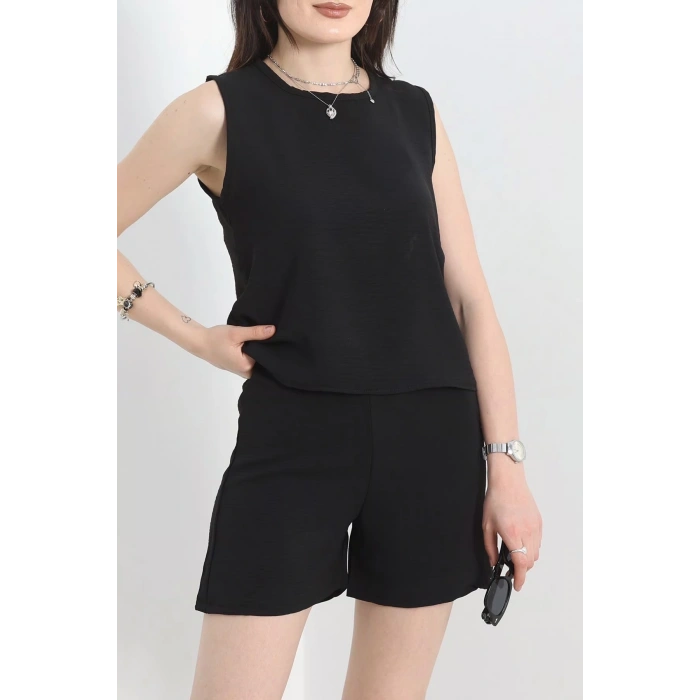 Şortlu Ayrobin takım siyah