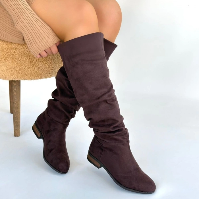 Winda Kahverengi Süet Körüklü Çizme