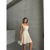 Kadın kare yaka kısa elbise s251188