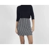 kazaayağı likralı mini etek siyahbeyaz