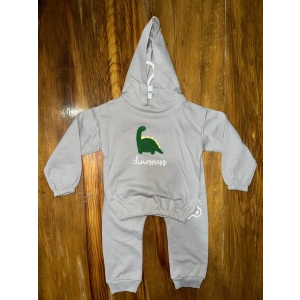 6-24 aylık araba baskılı takım gri