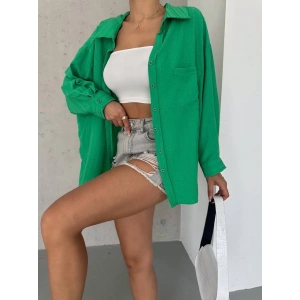 Ağaç kabuğu oversize arkası pileli gömlek