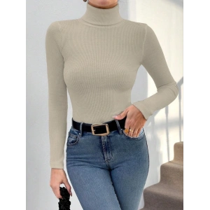 Balıkçı yaka dar kesim kaşkorse kazak bej w3103