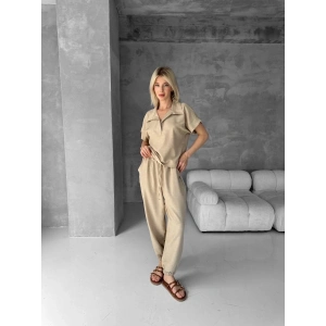 Bluz şalvar takım bej s255841