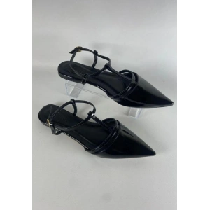 Canca Siyah Rugan Babet Ayakkabı