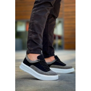 KB-005 Kuback Siyah Gri Süet Bağcıklı  Günlük Erkek  Ayakkabı