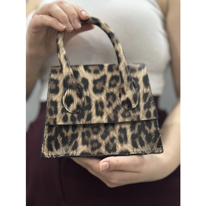 luxe leopar cilt çanta