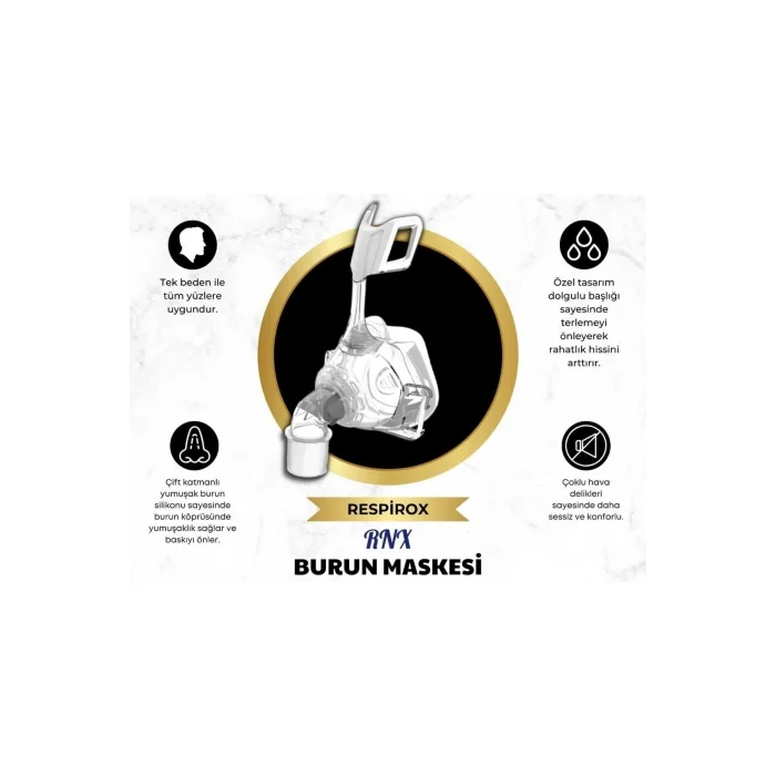 Respirox Rnx Burun Cpap Maskesi ( Yeni Model Tek Boy Her Burun Tipine Uygun