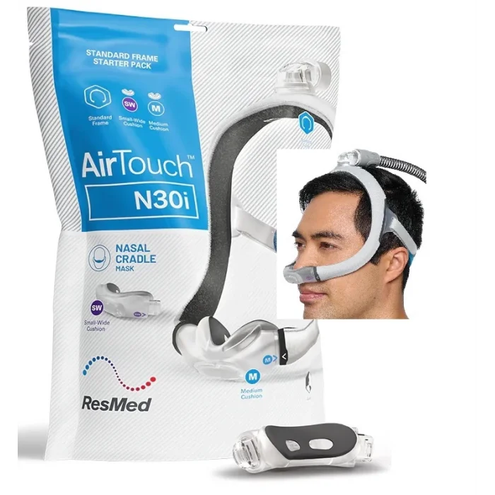 ResMed AirFit AİRTOUCH N30i Silikon CPAP Burun Maskesi - M Boy YENİ MODEL SW+ M BEDEN PAKETTE