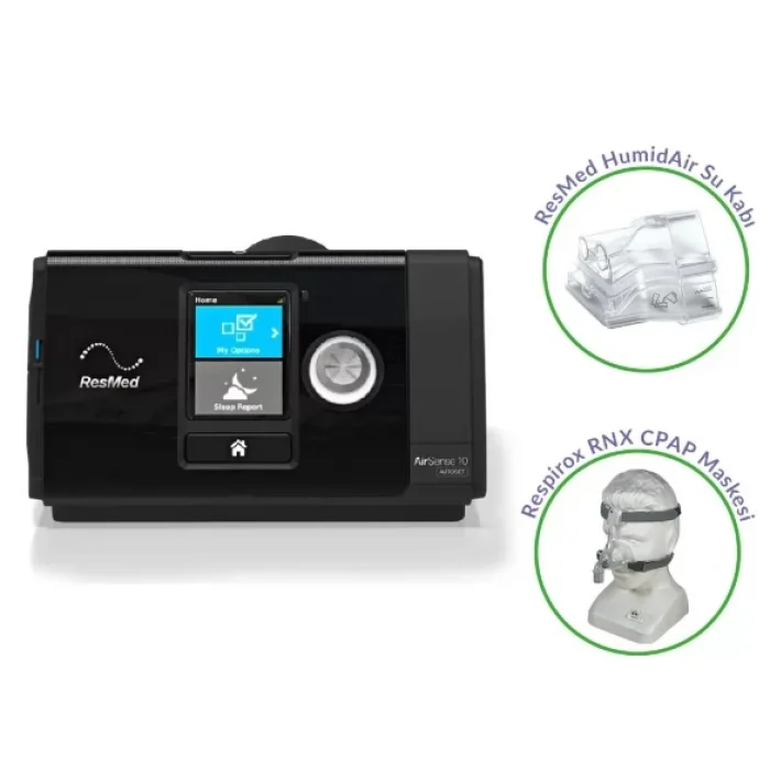 Resmed Airsense 10 Autoset Otomatik Cpap Cihazı Nemlendirici + maske