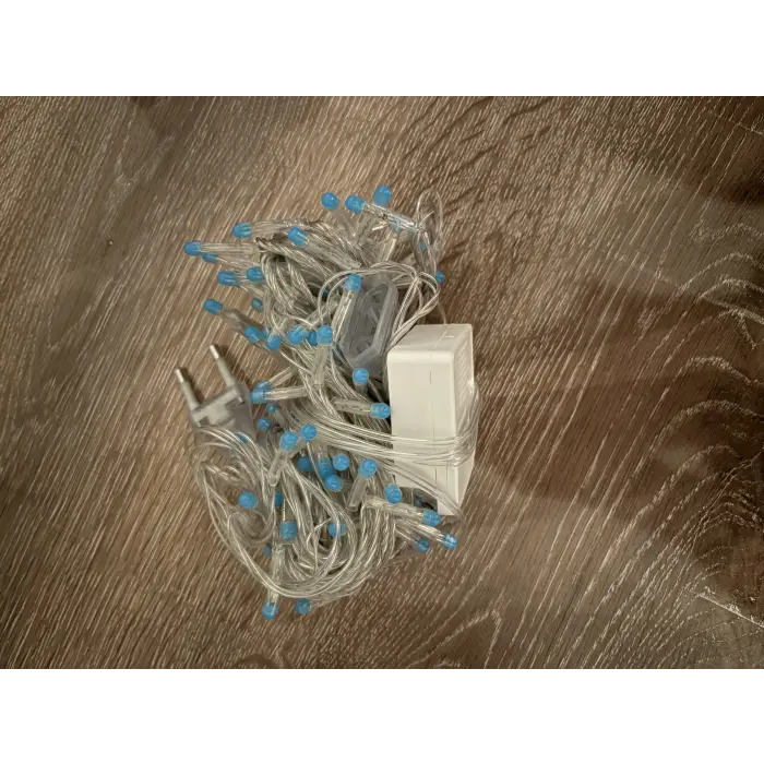 10m 100 Led Damla Uçlu Mavi Işık Şeffaf Kablo Mz-17-6