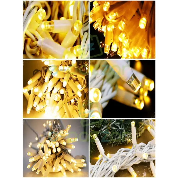 10m 100 Led Ip65 Dış Mekan Led Işık Beyaz Kablo