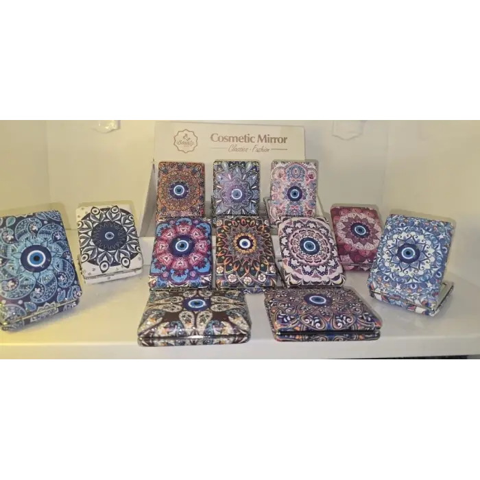 12li Büyüteçli Dikdörtgen Cep Aynası Mz-118