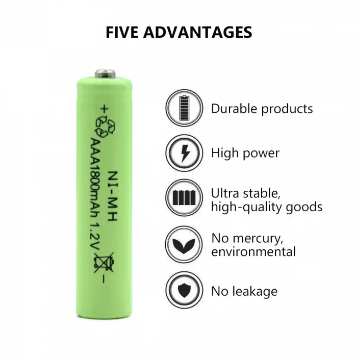 1800mah 1.2v Aa Ni-mh Şarj Edilebilir Pili 12 Adet