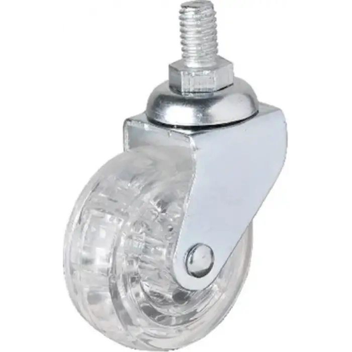 326 - 50x20 Mm Şeffaf Makaralı Vidalı Teker 4 Adet