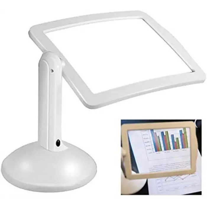 3x  360 Derece Döndürme Ekranlı, Çok Fonksiyonlu Masaüstü Büyüteç 3x