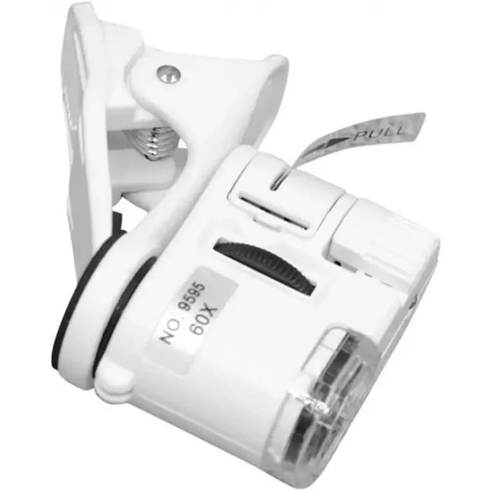 60x Mini Cep Telefonu Için Mandallı Mikroskop Uv Ledli Büyüteç Model Al2431