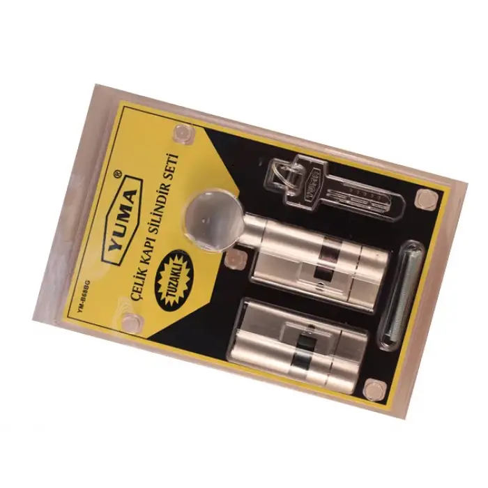 68mm Mandallı Çelik Kapı Tuzaklı Barel Seti - Sarı