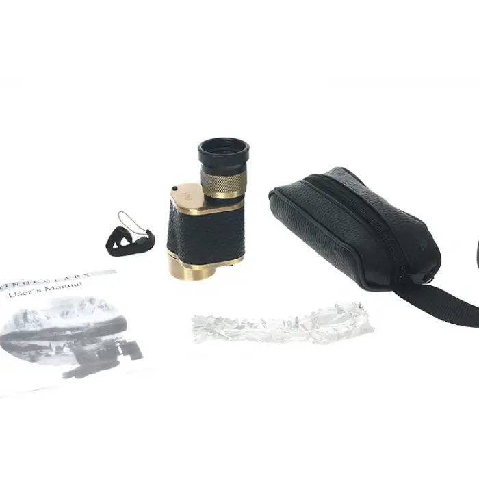 6x24  Baıgısh, Askeri Tarzi Pirinç Ve Deri Kaplamalı, Deri Çantalı Monocular Dürbün Sarı