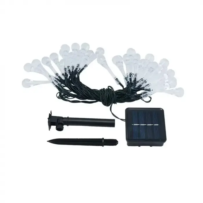 7m 50 Led Damla 8 Fonksiyonlu Solar Panelli-rgb