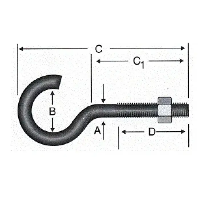Açık Metrik Kanca M5 / 21x100 - 100 Adet