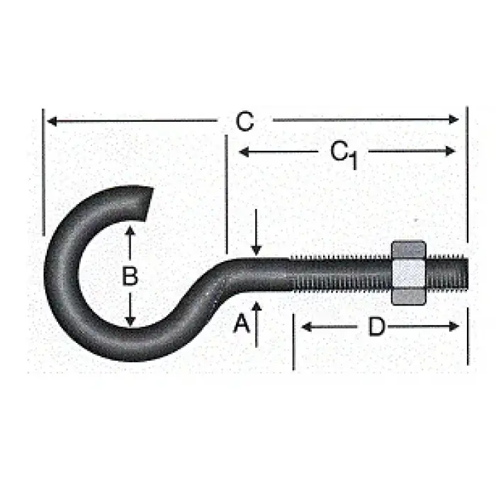 Açık Metrik Kanca M5 / 21x80 - 100 Adet