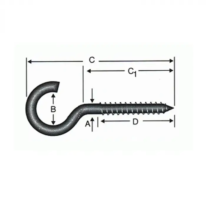 Açık Piton, Kanca, Çengel 19x70 - 144 Adet