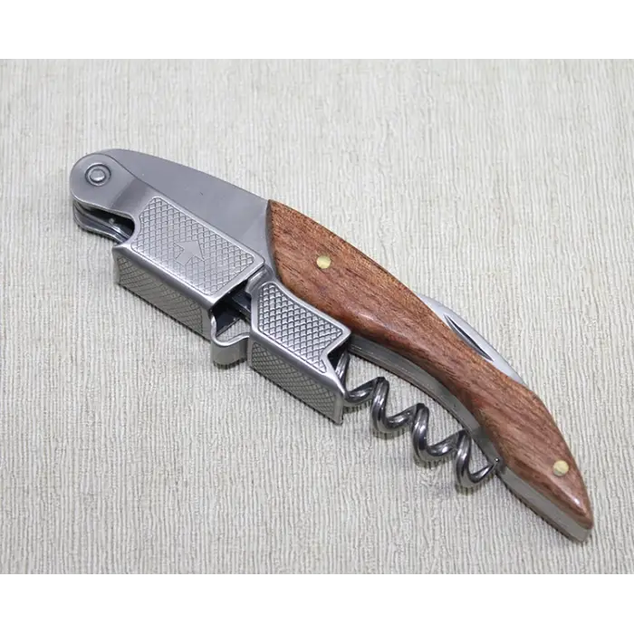 Ahşap Paslanmaz Çelik Tirbuşon Açacak  Alk4278