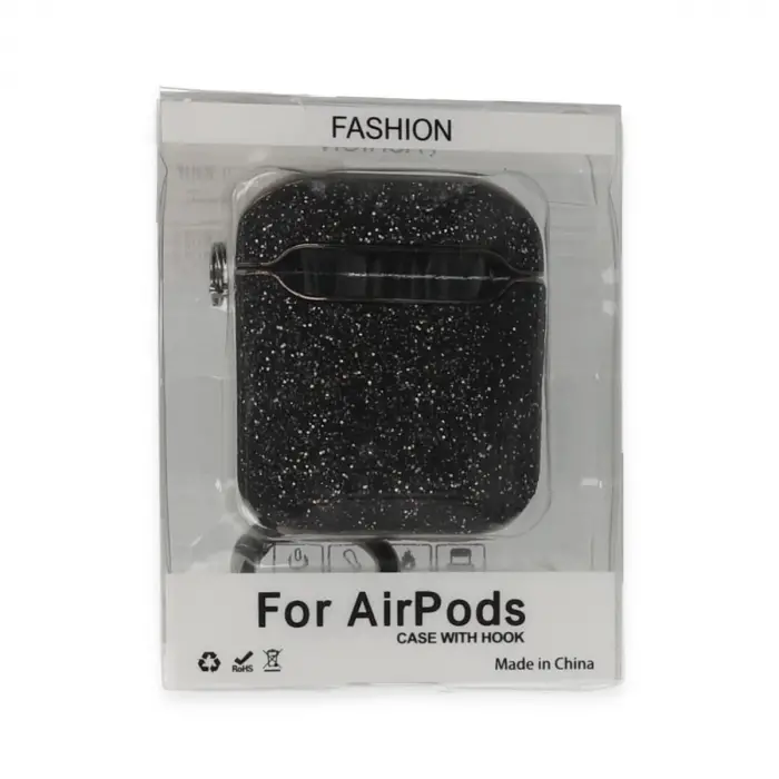 Airpods 2 (2.nesil) Spell Simli Kılıf - Siyah
