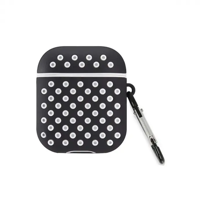 Airpods 2 (2.nesil) Spor Delikli Kılıf - Siyah-beyaz