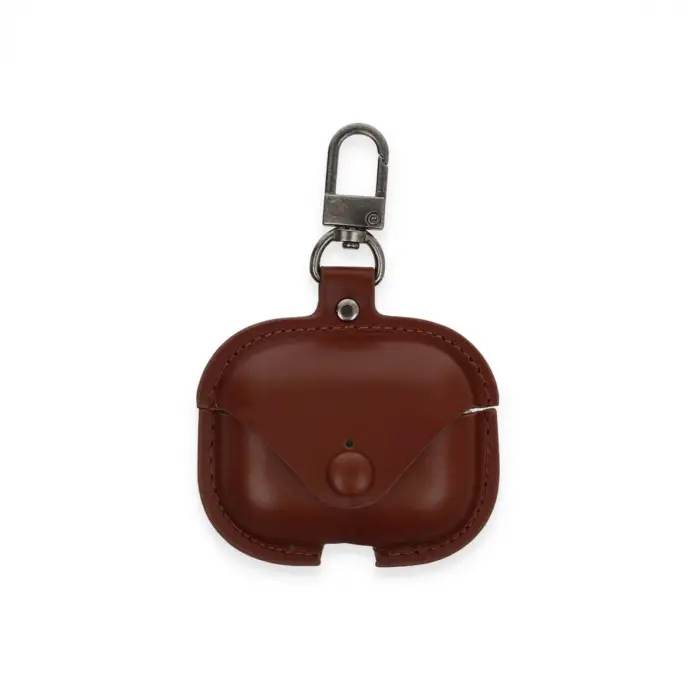 Airpods Pro 2 (2.nesil) Çanta Deri Kılıf - Kahverengi