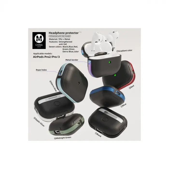 Airpods Pro 2 (2.nesil) Mo-a8 Armor Kılıf - Gümüş