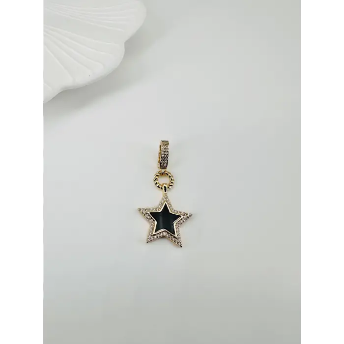 Zirkon Taşlı Pirinç Charmlar - Charm0013