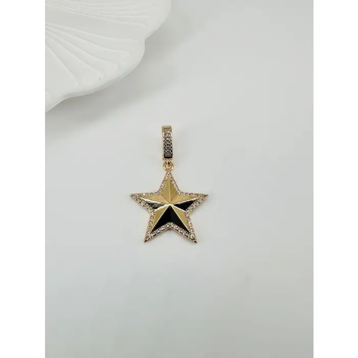 Zirkon Taşlı Pirinç Charmlar - Charm0016